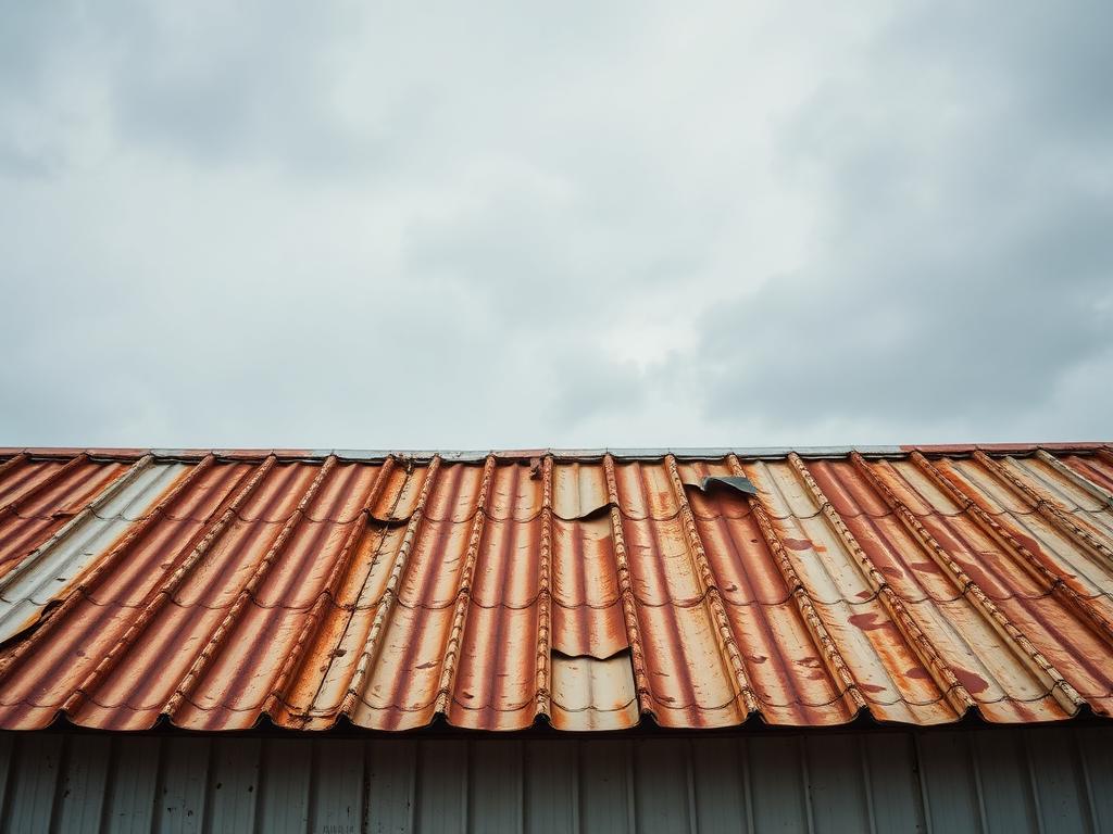 Before roof repair - damaged or worn roof condition